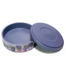 Шкатулка круглая «Лаванда» (16.5×6 см) массив дерева купить в интернет магазине подарков ПраздникШоп