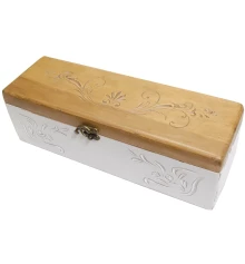 Футляр для бутылок с барменским ножом «Молочный прованс» (массив дерева 36×11.5×11.5 см) купить в интернет магазине подарков ПраздникШоп