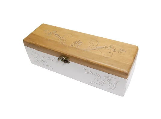 Футляр для бутылок с барменским ножом «Молочный прованс» (массив дерева 36×11.5×11.5 см) купить в интернет магазине подарков ПраздникШоп