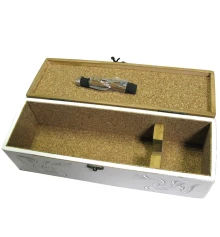 Футляр для бутылок с барменским ножом «Молочный прованс» (массив дерева 36×11.5×11.5 см) купить в интернет магазине подарков ПраздникШоп