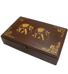 Футляр для бокалов резной «Слоны» массив дерева (37×24×8 см) купить в интернет магазине подарков ПраздникШоп