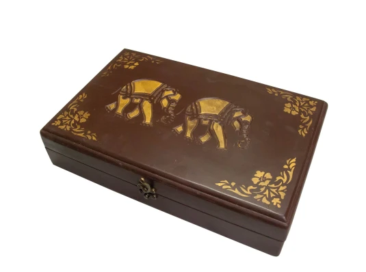 Футляр для бокалов резной «Слоны» массив дерева (37×24×8 см) купить в интернет магазине подарков ПраздникШоп