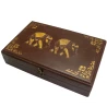 Футляр для келихів різьбленої «Слони» масив дерева (37×24×8 см)