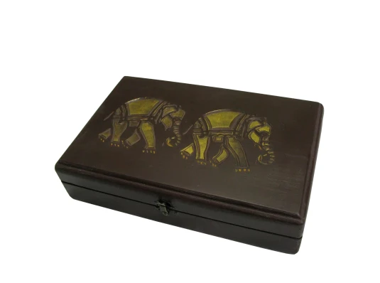 Футляр для бокалов резной «Слоны» массив дерева (31×20×7.5 см) купить в интернет магазине подарков ПраздникШоп