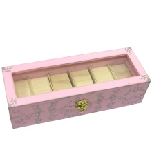 Шкатулка для часов на 6 шт. «Розовый» (31×11×8 см) купить в интернет магазине подарков ПраздникШоп