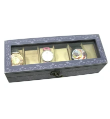 Шкатулка для часов на 6 шт. «Фиолетовый» (31×11×8 см) купить в интернет магазине подарков ПраздникШоп