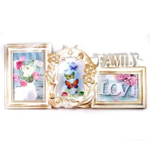 Фоторамка на 3 фото (фото 10×15 см 13×9 см) (40×19×2 см) купить в интернет магазине подарков ПраздникШоп