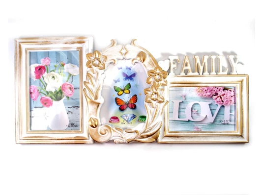 Фоторамка на 3 фото (фото 10×15 см 13×9 см) (40×19×2 см) купить в интернет магазине подарков ПраздникШоп