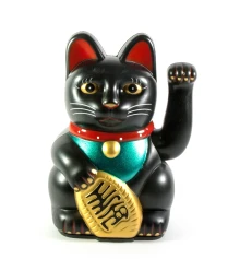 Кошка Манэки-нэко машущая лапой (батарейки в комплект не входят) (12.5×8.5×6.5 см) купить в интернет магазине подарков ПраздникШоп