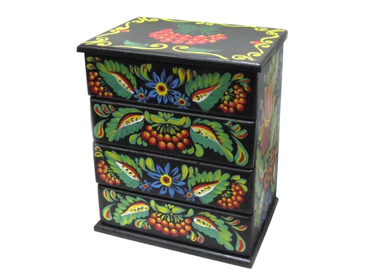 Шкатулка комод «Цветы с калиной » купить в интернет магазине подарков ПраздникШоп