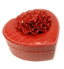 Шкатулка для бижутерии «Сердечко» красная (17.5×18.5×11 см) купить в интернет магазине подарков ПраздникШоп