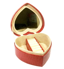 Шкатулка для бижутерии «Сердечко» красная (17.5×18.5×11 см) купить в интернет магазине подарков ПраздникШоп