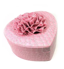 Шкатулка для бижутерии «Сердечко» розовая (17.5×18.5×11 см) купить в интернет магазине подарков ПраздникШоп