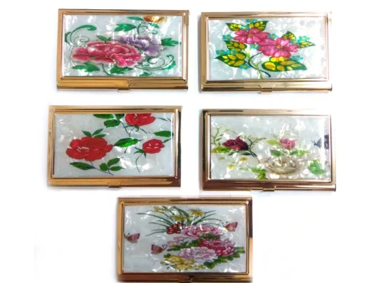 Визитница металлическая с рисунком (9.5×6×1 см) в коробочке купить в интернет магазине подарков ПраздникШоп