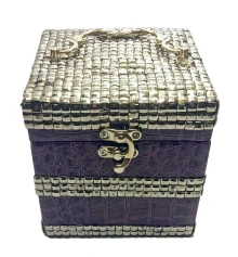 Шкатулка для бижутерии фиолетовая (12.5×12.5×12.5 см) купить в интернет магазине подарков ПраздникШоп