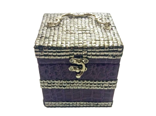 Шкатулка для бижутерии фиолетовая (12.5×12.5×12.5 см) купить в интернет магазине подарков ПраздникШоп