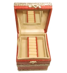 Шкатулка для бижутерии красная (12.5×12.5×12.5 см) купить в интернет магазине подарков ПраздникШоп