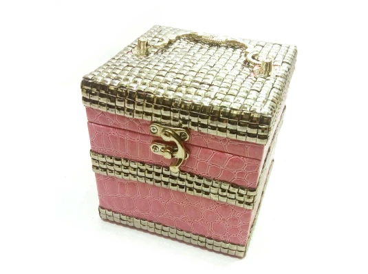 Шкатулка для бижутерии светло розовая (12.5×12.5×12.5 см) купить в интернет магазине подарков ПраздникШоп