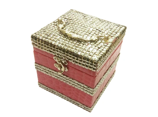 Шкатулка для бижутерии розовая (12.5×12.5×12.5 см) купить в интернет магазине подарков ПраздникШоп
