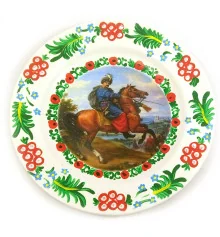 Тарелка «Козак на коне» расписано вручную (24 см) купить в интернет магазине подарков ПраздникШоп