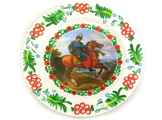 Тарелка «Козак на коне» расписано вручную (24 см) купить в интернет магазине подарков ПраздникШоп
