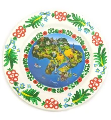 Тарелка «Карта Украины» расписано вручную (24 см) купить в интернет магазине подарков ПраздникШоп