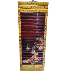 Панно бамбуковое «Девушка с попугаем» (24×65 см) купить в интернет магазине подарков ПраздникШоп