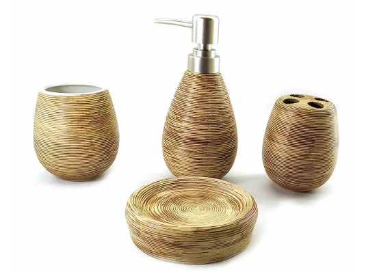 Набор для ванной керамический коричневый (23×27.5×9 см) купить в интернет магазине подарков ПраздникШоп