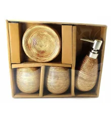 Набор для ванной керамический коричневый (23×27.5×9 см) купить в интернет магазине подарков ПраздникШоп