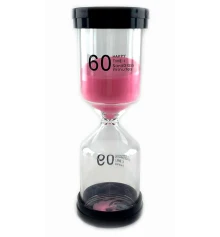 Часы песочные 60 мин розовый песок (13×5.5×5.5 см) купить в интернет магазине подарков ПраздникШоп
