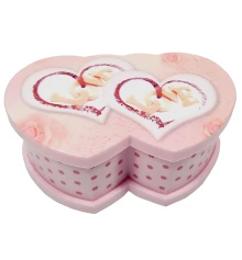 Шкатулка музыкальная «Сердечки» (16×10×6.5 см) купить в интернет магазине подарков ПраздникШоп