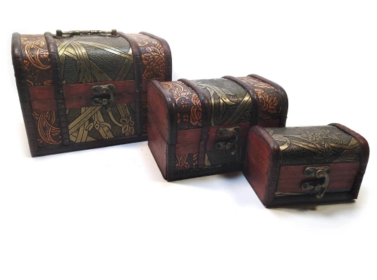 Сундучки набор 3 шт. (18×13.5×13.5 см 14×9×9.5 см 10×6.5×6.5 см) C купить в интернет магазине подарков ПраздникШоп