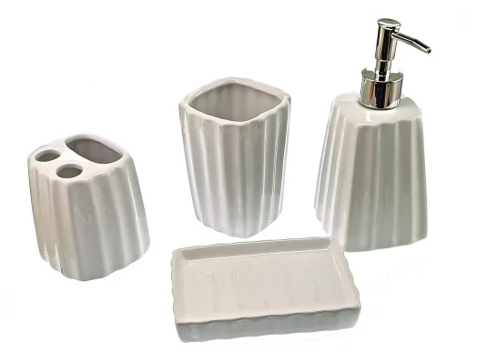 Набор для ванной керамический белый (29×20.5×10 см) B купить в интернет магазине подарков ПраздникШоп