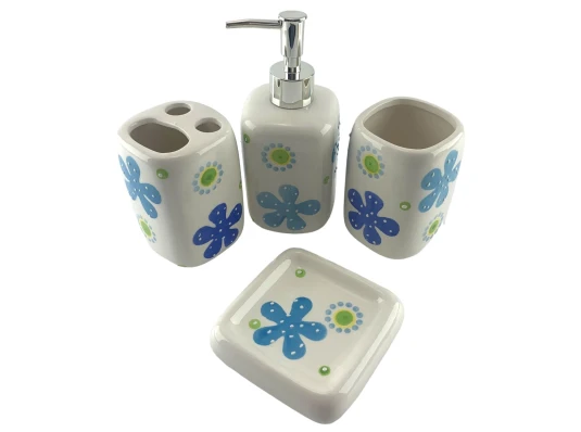 Набор для ванной керамический голубой (26×22×8 см) купить в интернет магазине подарков ПраздникШоп