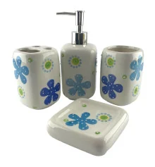 Набор для ванной керамический голубой (26×22×8 см) купить в интернет магазине подарков ПраздникШоп
