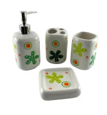 Набор для ванной керамический салатовый (26×22×8 см) купить в интернет магазине подарков ПраздникШоп
