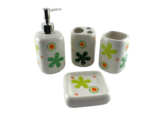 Набор для ванной керамический салатовый (26×22×8 см) купить в интернет магазине подарков ПраздникШоп