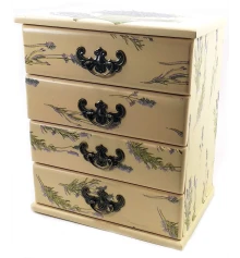 Шкатулка-комод «Лаванда» желтая массив дерева (22.5×15×26 см) купить в интернет магазине подарков ПраздникШоп