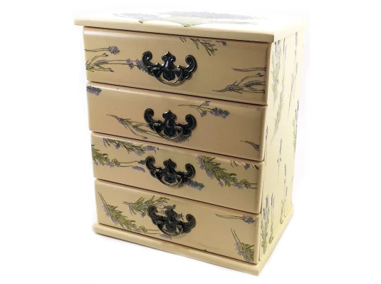 Шкатулка-комод «Лаванда» желтая массив дерева (22.5×15×26 см) купить в интернет магазине подарков ПраздникШоп