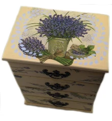 Шкатулка-комод «Лаванда» желтая массив дерева (22.5×15×26 см) купить в интернет магазине подарков ПраздникШоп