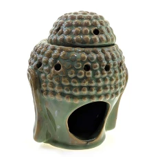 Аромалампа керамическая «Будда» зеленая (14×10.5×11 см) купить в интернет магазине подарков ПраздникШоп