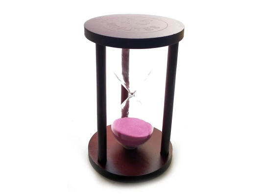 Часы песочные 15 мин розовый песок (14.5×9×9 см) купить в интернет магазине подарков ПраздникШоп