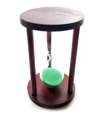 Часы песочные 15 мин зеленый песок (14.5×9×9 см) купить в интернет магазине подарков ПраздникШоп