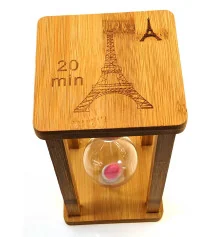 Часы песочные в бамбуке «Time is Money» розовый (20 мин) (16.5×10×10 см) купить в интернет магазине подарков ПраздникШоп