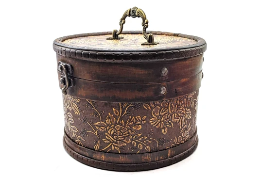 Шкатулки круглые (н-р 2 шт.) (d-18 см h-13 см :d-13 см h-10 см) купить в интернет магазине подарков ПраздникШоп