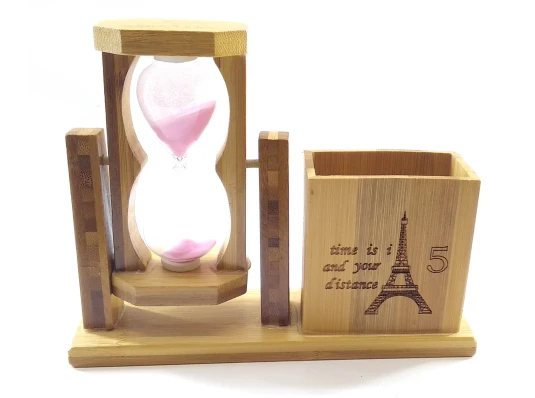 Часы песочные с подставкой для ручек красный песок (19×15×5.5 см) купить в интернет магазине подарков ПраздникШоп