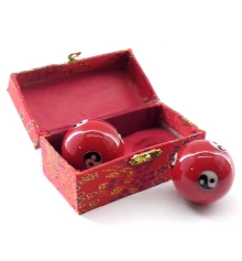 Шары массажные музыкальные «Инь Янь» красные (d-3.7 см) купить в интернет магазине подарков ПраздникШоп