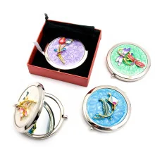 Зеркальце косметическое «Цветы» эмаль купить в интернет магазине подарков ПраздникШоп