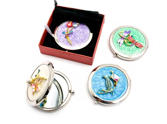 Зеркальце косметическое «Цветы» эмаль купить в интернет магазине подарков ПраздникШоп