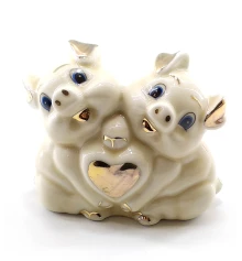 Свинки пара фарфоровые (8.5×7×4 см) купить в интернет магазине подарков ПраздникШоп